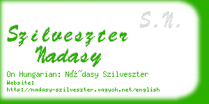 szilveszter nadasy business card